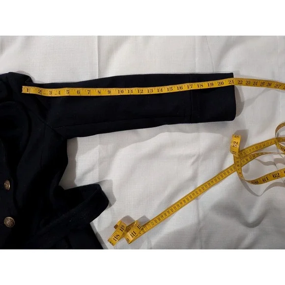J. Crew Women Sz 4 100% Wool Classic Pea Coat Navy Blue Preppy Academia Minimal - Picture 6 of 7